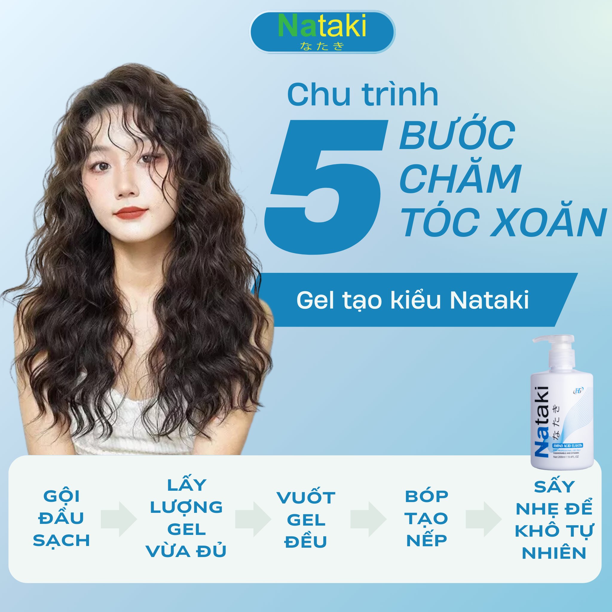 Gel vuốt tóc xoăn Nataki